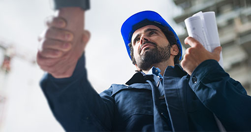 contractor shaking hands