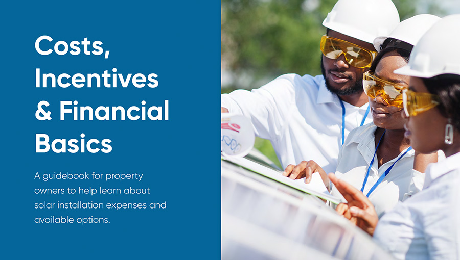 3 technical people reading a clipboard and bottom banner for ebook