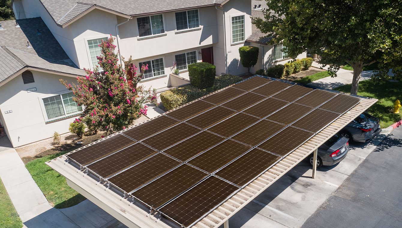 multi-family parking with solar pvs